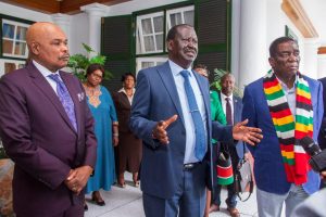 ODM Leader Raila Odinga Meets Zimbabwean President Emmerson Mnangagwa As He Campaigns For African Union Chairmanship