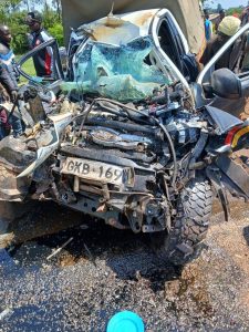 Tragedy As 2 Cops Are Killed In A Collision Between A Police Vehicle And A Fuel Tanker On Webuye-Bungoma Road