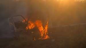 Mob Torches Breakdown Car As Police Try To Reclaim Isiolo County government Cars From Ousted Speaker Roba