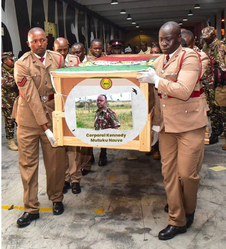 Body of slain police officer Kennedy Mutuku Nzuve arrives in Nairobi