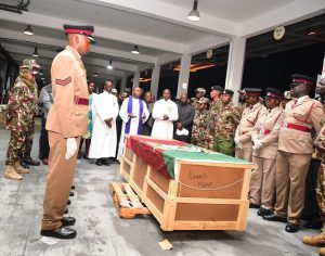 Body of slain police officer Kennedy Mutuku Nzuve arrives in Nairobi
