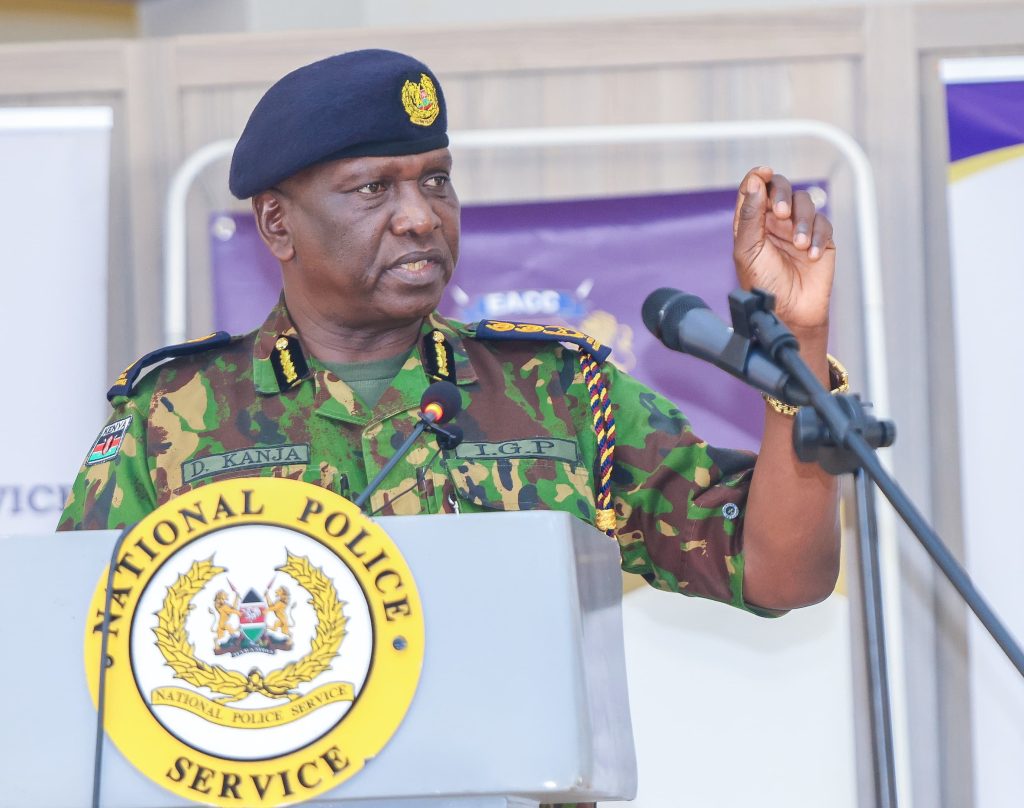 Inspector General Douglas Kanja opens sensitisation forum on NPS systems review report at police leadership academy
