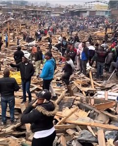 Anger as section of Gikomba Market is demolished for construction