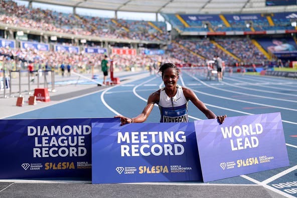 Ruto Hails Faith Kipyegon, Team Kenya For Silesia Diamond League Success