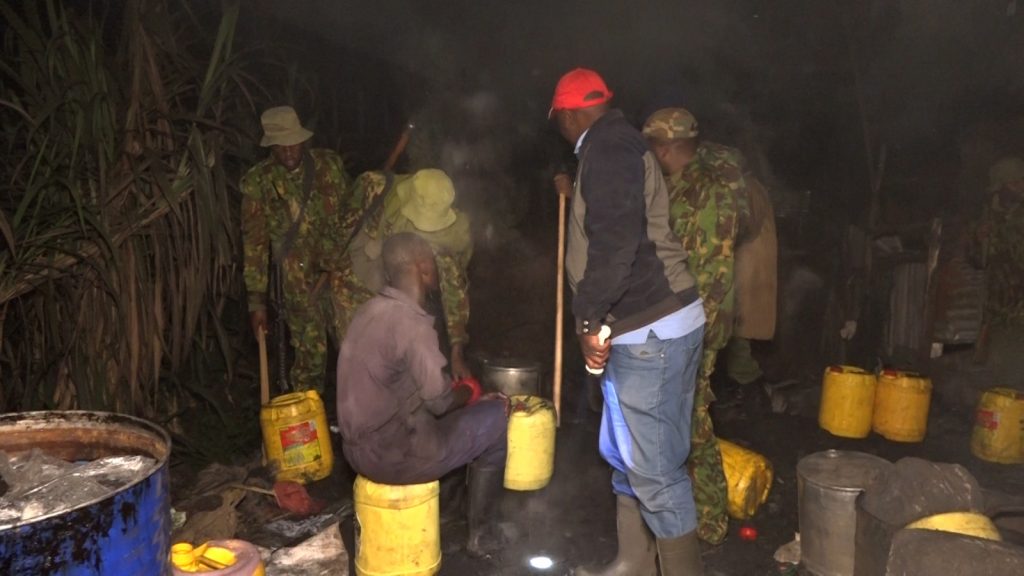 Midnight raid in Korogocho nets suspect, more than 1,000 litres of illicit Kangara