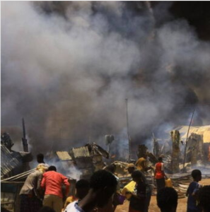 Families left counting losses after blaze destroys property in Mukuru fuata Nyayo