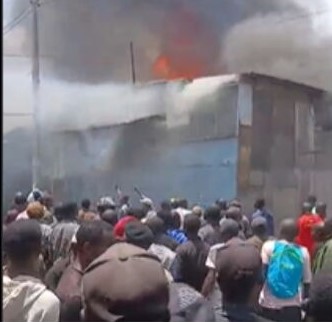 Fire breaks out at Juakali section of Gikomba Market, sparks panic among traders