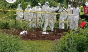 33 bodies exhumed from a mass grave in Kericho cemetery