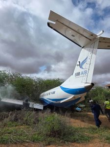 Drama as plane veers off runway and stops in bushes in Mandera