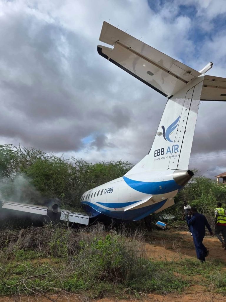 Drama as plane veers off runway and stops in bushes in Mandera