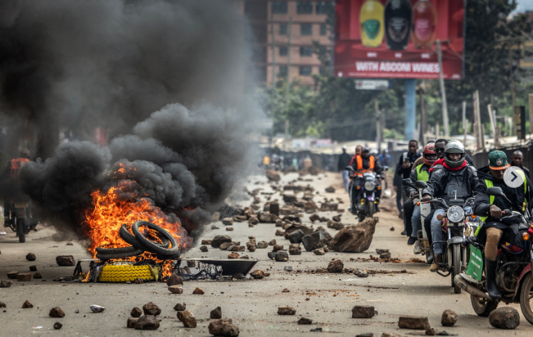 Two shot dead during chaotic anti-fuel price protests in Busia Town.