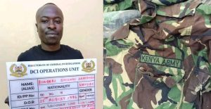 DCI Arrests Former KDF Soldier-Turned-Thug, Recover Gvt Ammunition And Regalia