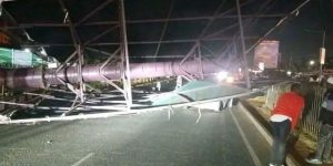 Tragedy as casual labourer dies after billboard collapses at Expressway construction site.
