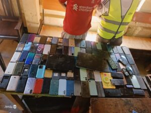Police arrest two suspects, recover 105 mobile phones and laptops in Garissa raid