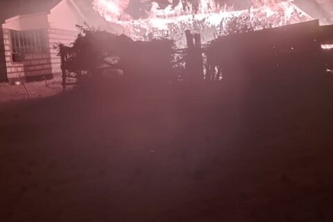 Drama as police post is burnt down as 300 youths protest power blackouts in Meru